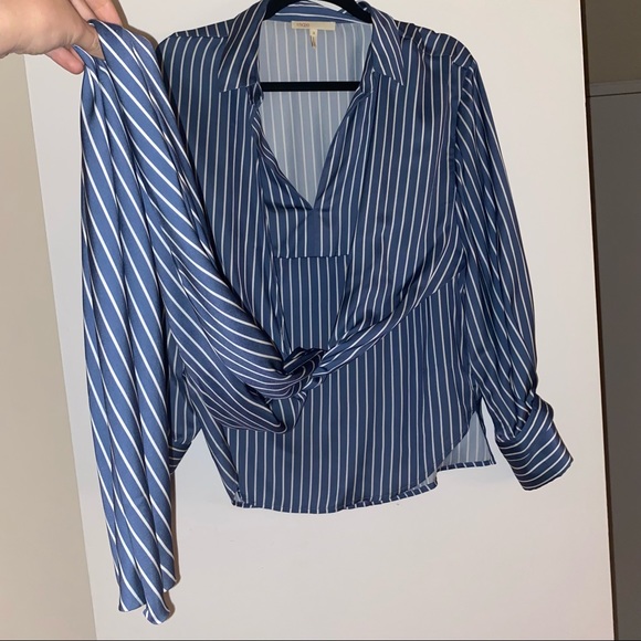 Maje Striped Wrap-Front Shirt - Picture 3 of 11
